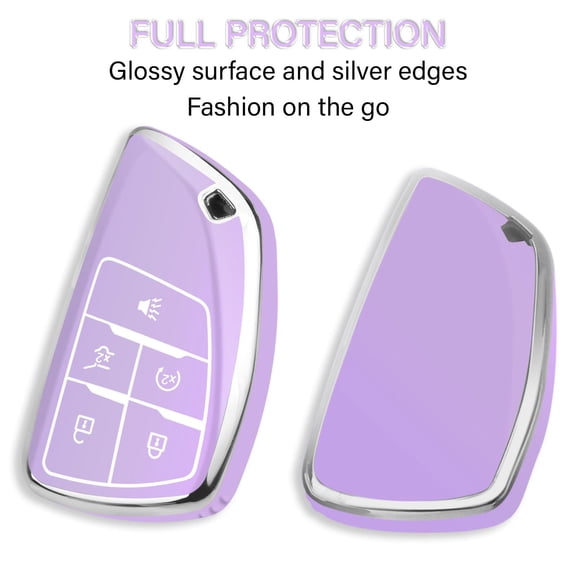 for Chevy Key Fob Cover with Keychain Soft TPU Protection Case Compatible with 2021-2025 Chevy Tahoe Suburban GMC Yukon Denali Silverado 5 Buttons