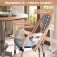 thumbnail image 6 of Gymax Outdoor French Bistro Chairs 2 PCS w/ Armrests Galvanized Metal Frame Blue & White, 6 of 7
