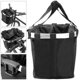 thumbnail image 2 of - Cesta de bicicleta delantera extraíble para el manillar fabricada en tejido impermeable negro Adepaton LL-1701, 2 of 9