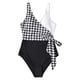 thumbnail image 1 of Traje de baño de una pieza para mujer Traje de baño cruzado con bloque de color y lazo lateral, 1 of 5