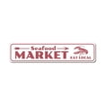 thumbnail image 2 of Seafood Market Novelty Sign, Metal Wall Decor - 4x18 inches, 2 of 4