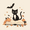 Cartoon Halloween Cat, variant on Yayeee Kids Hooded Towels Toddler Soft Absorbent Beach Bathing Wrap 50" x 23.5", Black Halloween Cat