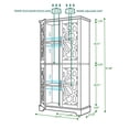 thumbnail image 3 of CQSXDA Contemporary Storage Cabinet With Adjustable Shelves,  MDF Buffet Sideboard With 4 Acrylic Mirrored Doors, Dark Brown, 3 of 16