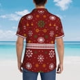 thumbnail image 4 of Honeii Merry Christmas Print Men’s Hawaiian Shirt,Classic Button-Down Short Sleeve Shirt, for Beach, Vacation, and Outdoor Activities,Large, 4 of 7