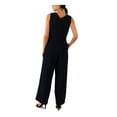 thumbnail image 2 of DONNA RICCO NEW YORK Womens Navy Sleeveless Jewel Neck Evening Jumpsuit Size: 4, 2 of 2