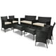 thumbnail image 1 of Sala de Jardin Exterior Juego 8 Piezas Tipo Rattan + Cojines negro, 1 of 11