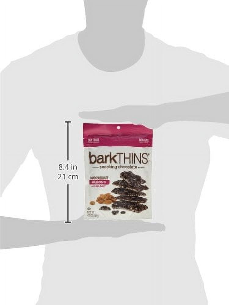 barkthins snacking chocolate| Almond sea salt dark chocolate | thin pieces 4.7oz /133grms Bundle of 2