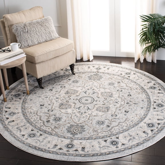 Safavieh Isabella Patrick Oriental Area Rug, Light Gray/Gray, 8' x 8' Round