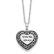 Primal Silver Sterling Silver With Me Always Ash Holder 18-inch Necklace