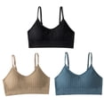 thumbnail image 1 of 3 uds chaleco inalámbrico sujetador correa de hombro ajustable ropa interior deportiva sin costuras azul caqui negro Color mezclado tamaño libre, 1 of 8
