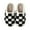 Black, variant on dianhelloya 1 Pair Cozy Checkerboard Cotton Slippers Warm Soft Non-Slip Unisex Thickened Bottom Cotton Shoes Home Supply Black