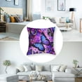 thumbnail image 5 of BANET Throw Pillow Covers, Starry Sky Galaxy Pillow Covers, Blue Purple Cushion Covers for Couch, Butterflies Decorative Square Pillow Cases, Set of 2 24x24in, 5 of 7