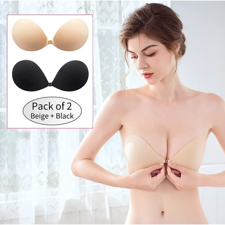 Womens Invisible Silicone Gel Strapless Backless Adhesive Push Up Bra - Nude