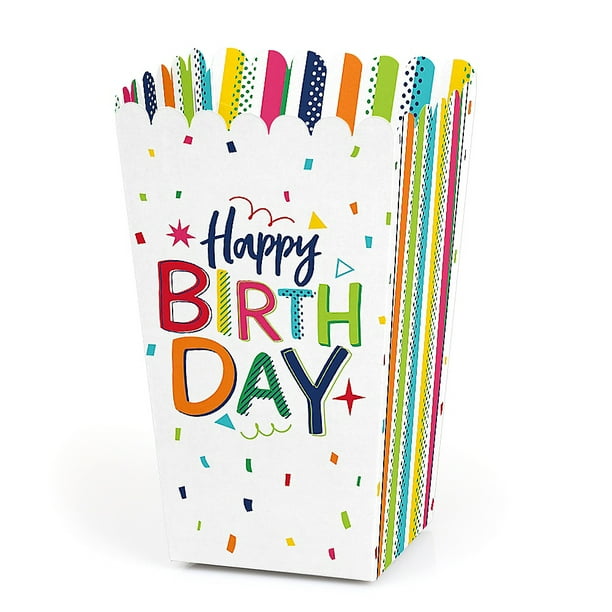 Cheerful Happy Birthday Colorful Birthday Party Favor Popcorn Treat