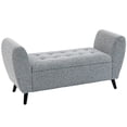 thumbnail image 1 of HOMCOM Banc de Rangement Rembourré, Banc Ottoman Moderne avec Accoudoirs, Gris, 1 of 10