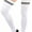 White/Black, variant on ToBeInStyle Women's Ribbed Double Striped Top Athletic Thigh Highs - Red/White