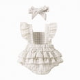 thumbnail image 4 of TOWED22 Newborn Baby Girl Romper Dress Infant Sleeveless Lace Floral Romper Bodysuit Baby Girl Summer Clothes Outfits White,3-6 M, 4 of 7