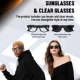 thumbnail image 3 of Tancola AI Smart ChatGPT 8MP Camera Unisex Rectangle Way Style Fashion Sunglasses Box Set, Black, 3 of 8