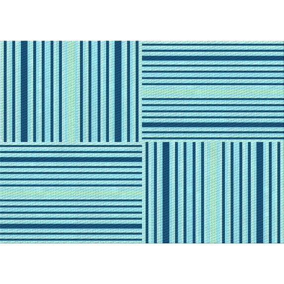 Ahgly Company Machine Washable Indoor Rectangle Transitional Bright Navy Blue Area Rugs, 8' x 12'
