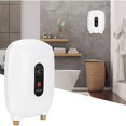 thumbnail image 2 of Calentador de agua sin tanque de 220 V 3500 W, mini calentador de agua instantáneo eléctrico con protección contra sobrecalentamiento, pantalla LED, protección contra fugas, para ducha de baño(UE, 2 of 5