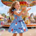 thumbnail image 4 of Splozh Toddler Girl 4th of July Dress 1T 2T 3T 4T 5T 6T Cute Summer Spaghetti Straps Casual Wear Girls Red White and Blue Dress,Brick Red,4-5 Years, 4 of 5
