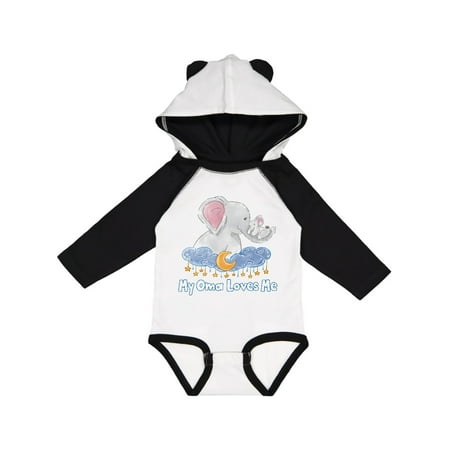 

Inktastic My Oma Loves Me Cute Elephants Clouds Moon and Stars Gift Baby Boy or Baby Girl Long Sleeve Bodysuit
