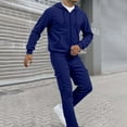 thumbnail image 3 of Men's Casual Solid Color Suit Set, Athletic Jogging 2 Piece, Comfortable Relaxed Fit, Daily Wear for Spring Autumn Winter Outdoor Activities, 3 of 8