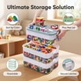 thumbnail image 4 of Toy Organizer for Lego Storage , 3 Layers Stackable Storage Bins with Compartments, Kids Toy Container Box,Clear Building Blocks Container Box with Baseplate Lids, 4 of 8