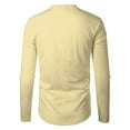 thumbnail image 5 of Men's Fashion Casual T Shirt Sports Fitness Outdoor Round Neck Long Sleeve Curved Hem Comfortable Breathable Lightweight Top Men's Lightweight Crewneck Tee Tops, 5 of 5