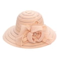 thumbnail image 3 of CAIXIA Kentucky Derby Hats Large Flower Tea Party Outfit Flat Top Church Hat Adjustable Wide Brim Derby Fascinator Hat Bridal Wedding Dress Hat, 3 of 4