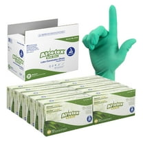 Dynarex Aloetex Latex Aloe Disposable Exam Gloves, Powder Free, Aloe Vera Gloves for Dry Hands, Green, Medium, 1 Case of 1000 Gloves (10 Boxes of 100)