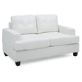 thumbnail image 2 of Contemporary Home Living Tufted Faux Leather Flared Arm Straight Sofa - 58" - White, 2 of 4