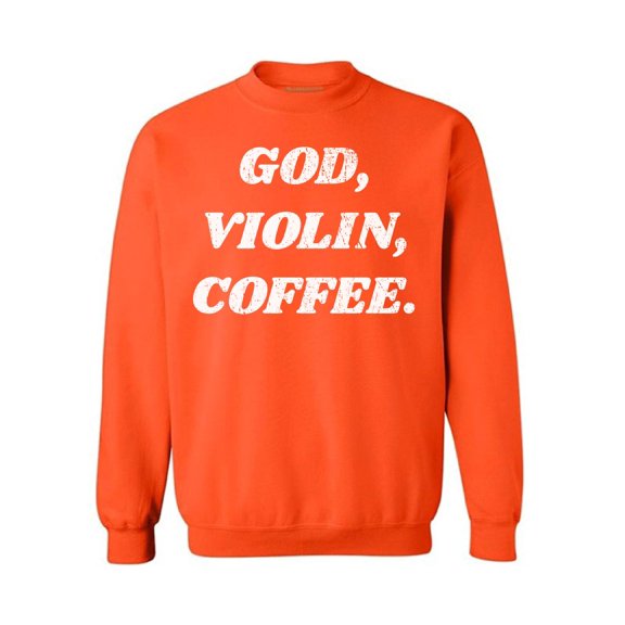 Awkward Styles God Violin Coffee Unisex Sweatshirt Christian Sweatshirt for Her Religious Collection Violin Crewneck for Women Coffee Sweater for Men Christian Gifts Violin Coffee Outfit God Sweater