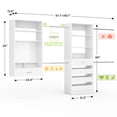 thumbnail image 2 of Homieasy Dual Closet Organizer System,Freestanding Wood Drawer Tower with 4 Storages & Hanging Rods + Wall-Mounted Magnetic Pegboard Vanity with Drawers - for Bedroom, Mudroom & Walk-in Closet,White, 2 of 6