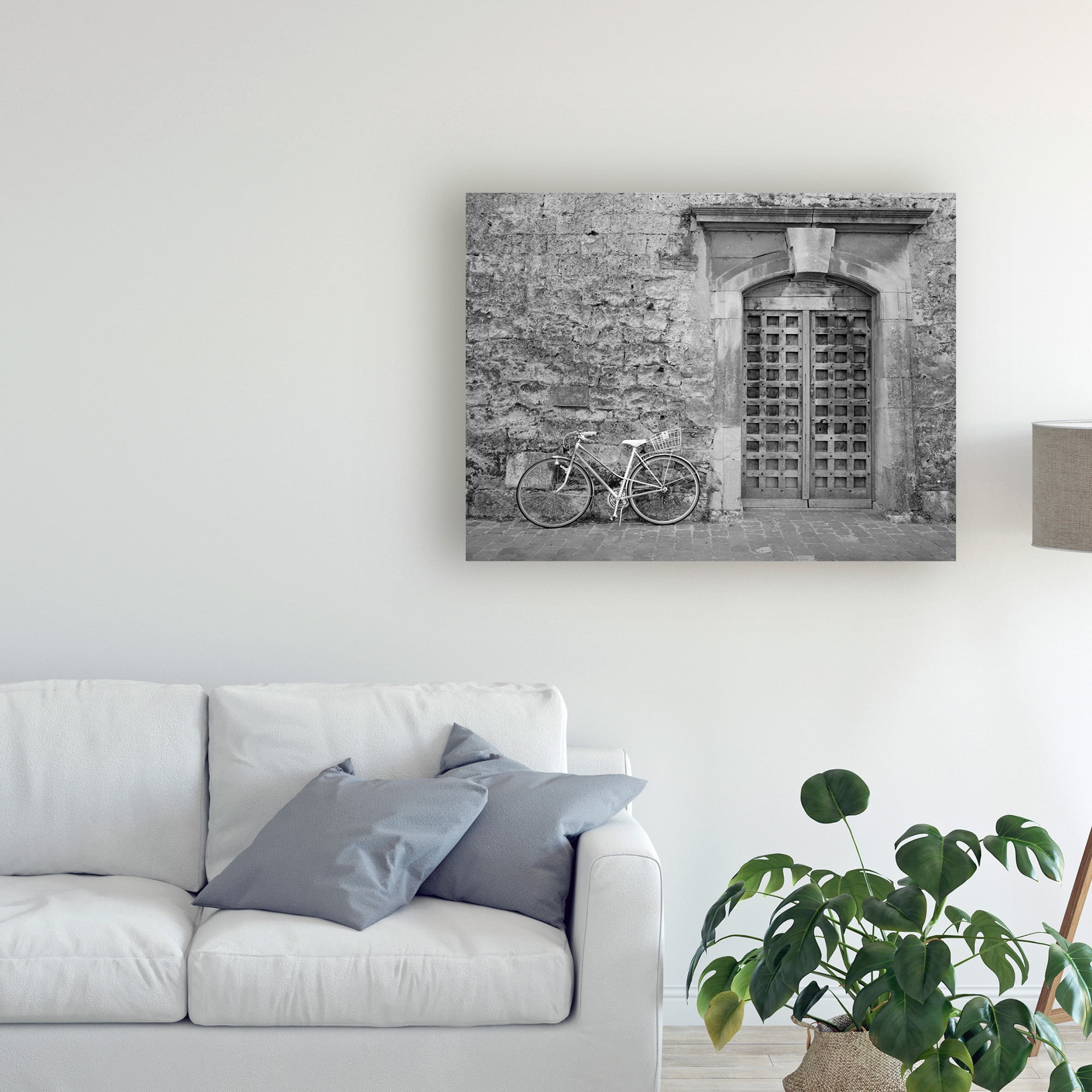 Trademark Fine Art 'Bicycle And Door Verdun Switzerland' Canvas Art by Monte Nagler