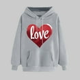 thumbnail image 2 of Valentines Day Shirts Women Love Heart Oversized Hoodies Sweatshirt Long Sleeve Pullover Top Hooded, 2 of 5