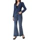 thumbnail image 2 of Chaqueta de mezclilla para mujer INSPIRE CHIC con solapa, un botón y mangas largas, talla M azul, 2 of 6