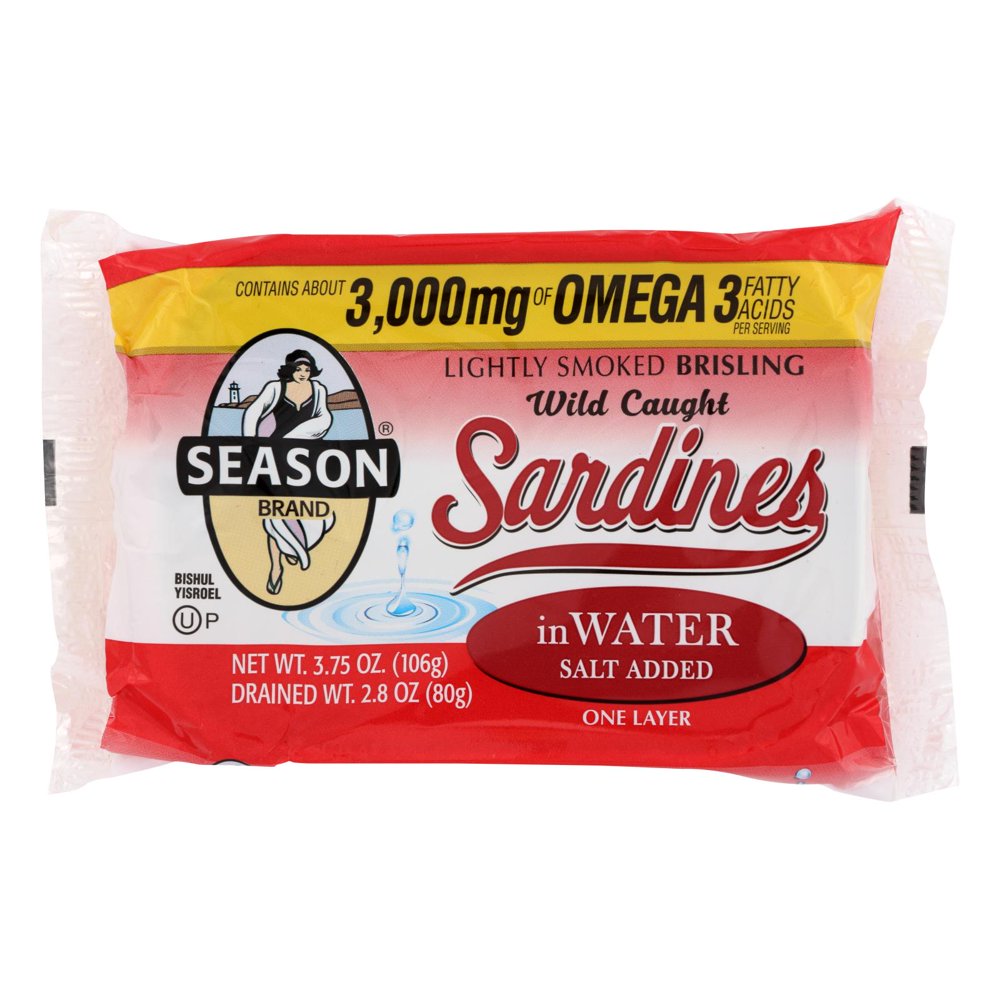 (Case of 12 ) Season Brand Sardines Brisling Lightly Smoked in