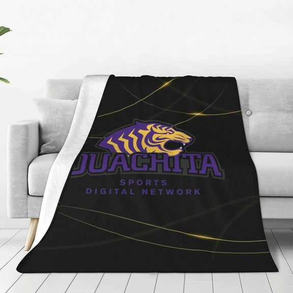 Ouachita Baptist University Logo Fleece Blanket, Very Soft Microfiber Flannel Blanket for Couch Warm and Cozy for All Seasons