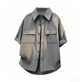 thumbnail image 5 of Guluxicc Men's Summer Tops Button Down Collared Short Sleeve Classic Business Casual Shirts with Pockets, 5 of 6
