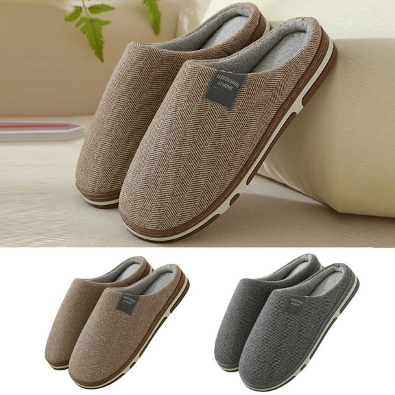 ZZwxWA Thick Slippers Thickness Autumn and Winter Men Cotton Slippers Warm Soft-Soled House Shoes Indoor Cotton Slippers Soft Quiet Non Slip Indoor Slippers for Home Bedroom Guest Walk up to 45% Off