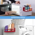 thumbnail image 6 of 2 Pack - Magnetic Spice Rack, Fridge Organizer Shelf, Side Wall Refrigerator Storage for Spices, Utensils or Plates, Works as Towel Holder with Hooks, Organization for Home and Kitchen (Red), 6 of 7