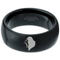 thumbnail image 2 of Tungsten Growling Angry Gorilla Ape Band Ring 8mm Men Women Comfort Fit Black Dome Polished, 2 of 4