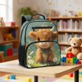 thumbnail image 2 of Yuyamidu Cute Highland Cow Toddler Preschool Backpack for Boys Girls, 13.5 Inch School Backpack with Padded Shoulder Straps and Multi-Pocket Design, 2 of 6
