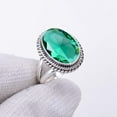 thumbnail image 3 of Tsavorite 925 Sterling Silver Ring, 14X10 mm Oval Gemstone Ring, Green Ring, Christmas Gift, Unique Jewelry Ring, Adjustable Ring V3129R2158127.5, 3 of 4