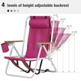 thumbnail image 6 of Ktaxon Backpack Beach Chair, Outdoor 4-Level Adjustable Folding Chair,  Removable Headrest, Oxford Cloth，Pink, 6 of 9