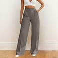 thumbnail image 2 of Goindgs Womens Pants Casual Trousers Suit Straight Leg High Waist Solid Color Loose Business Dressy Pants Summer Outfits 2025 Trendy Grey-3XL, 2 of 5