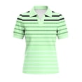 thumbnail image 5 of Fengqque Womens Tops Summer Polo Shirts Short Sleeve T Shirts Vacation Striped Print Basic Tee Green-B XXL(XXL), 5 of 5
