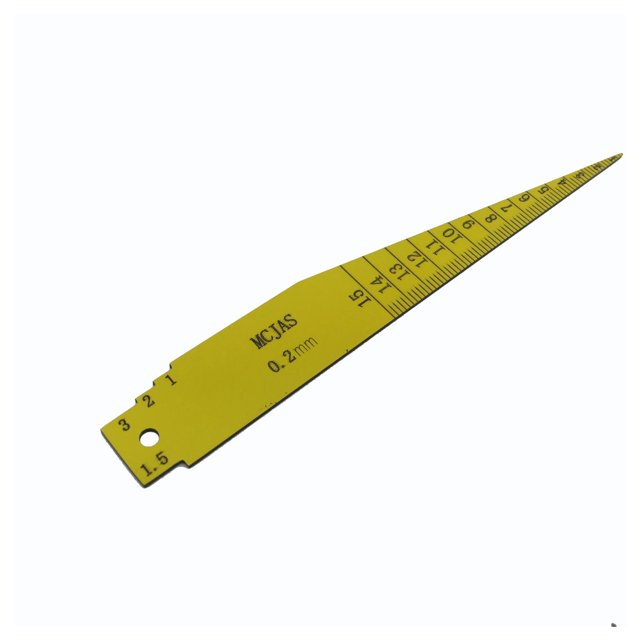 K15SG plastic feeler gauge 1-15mm Taper Welding Feeler Gauge Gage Gap Ruler Automobile industry Measuring Tools ,Easy to Use