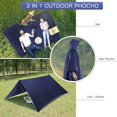 thumbnail image 3 of AGPTEK Reusable Rain Ponchos with Hood & 1 Pouch for Adults, Hiking, Camping, Blue, 3 of 7